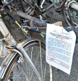 Giorni contati per le biciclette abbandonate