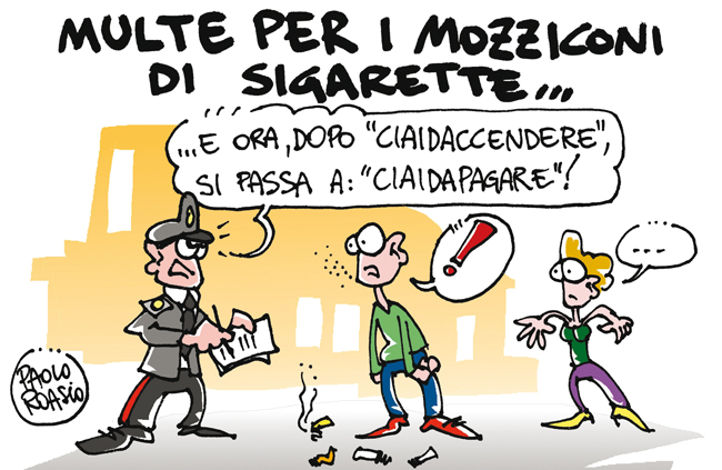 Multe per i mozziconi di sigarette