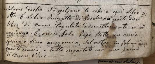 Un salame di oca settecentesco