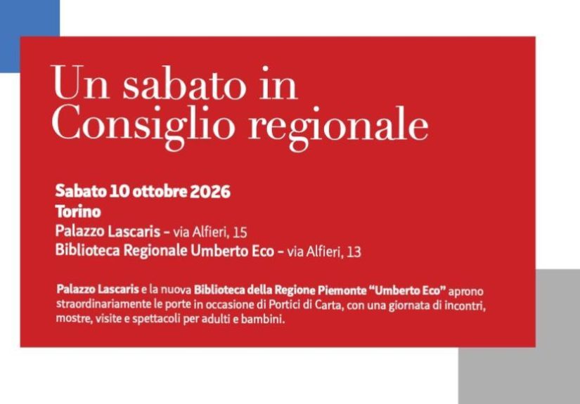 Anteprima della nuova Biblioteca Umberto Eco: sabato 10 ottobre a Palazzo Lascaris una giornata di visite ed eventi